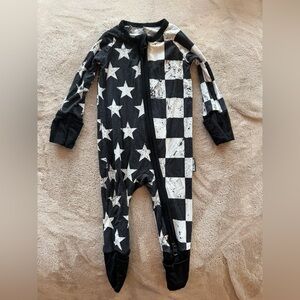 Rebel Bro Star and Checkered Kids footie pajama